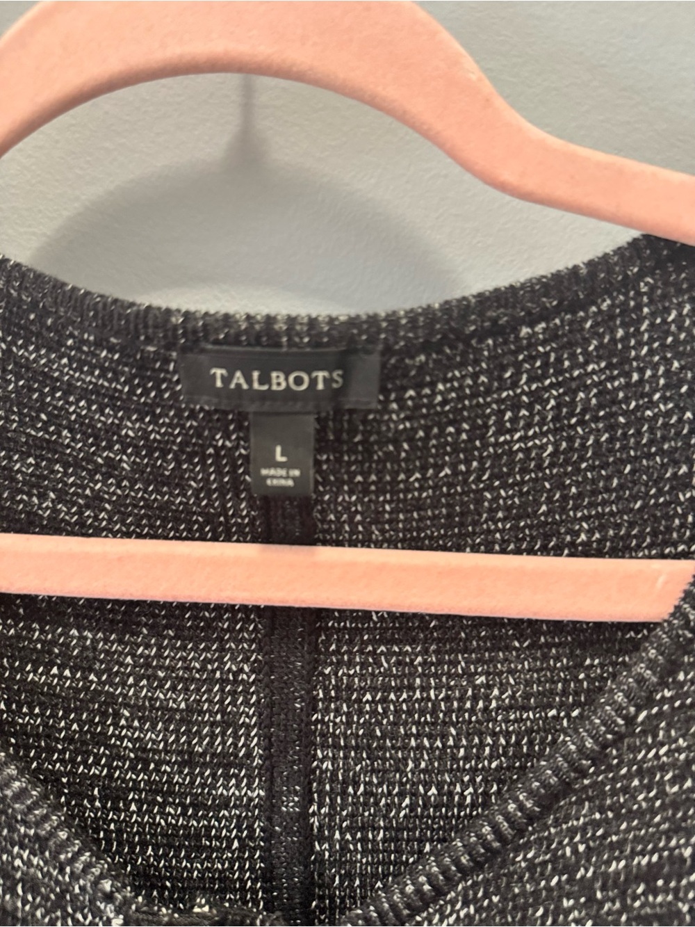 Talbots Black Charcoal V-Neck Zip-Front Long Sleeve Dress - Picture 6 of 8